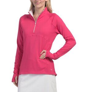 PUMA GOLF Garnet Rose Upf 50 Uv Resistant Quarter Zip Gamer Jacket